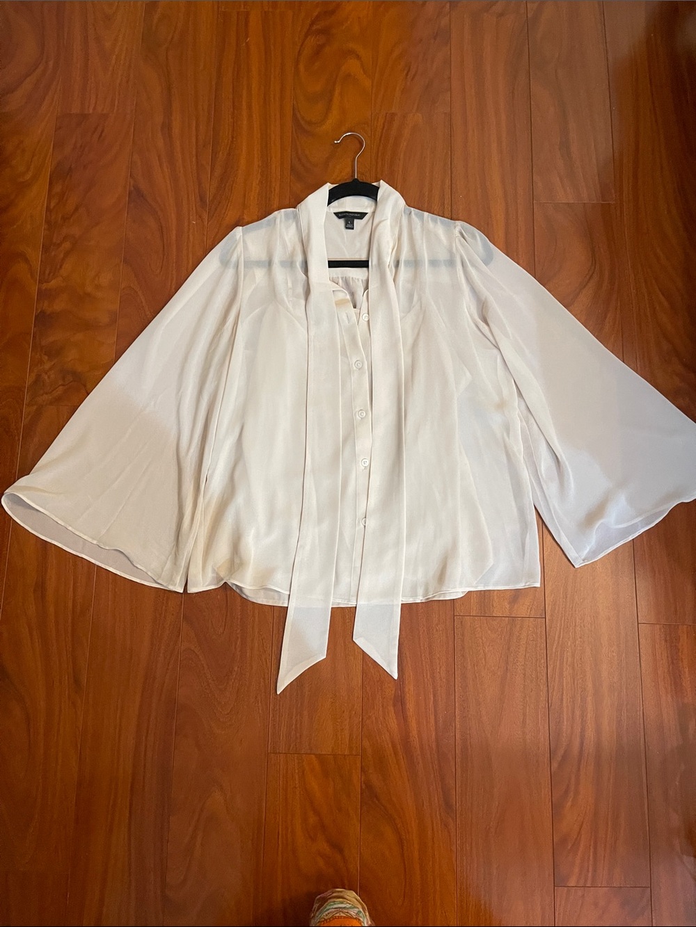 Banana Republic Ivory Tie-Neck Blouse